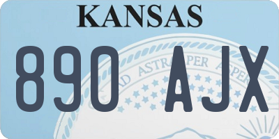 KS license plate 890AJX