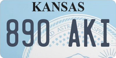 KS license plate 890AKI