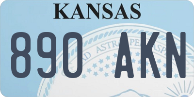 KS license plate 890AKN
