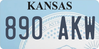 KS license plate 890AKW