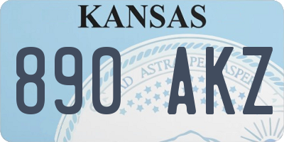 KS license plate 890AKZ