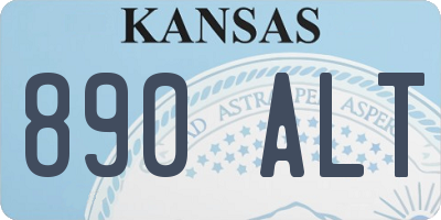 KS license plate 890ALT