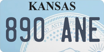KS license plate 890ANE