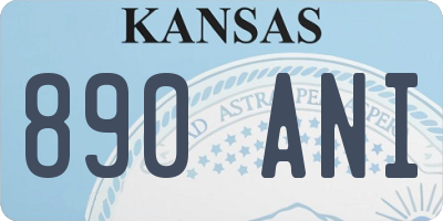 KS license plate 890ANI