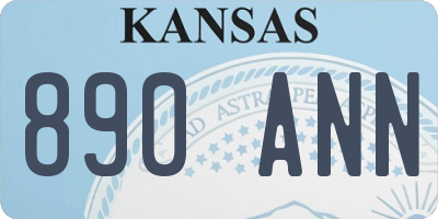 KS license plate 890ANN