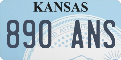 KS license plate 890ANS