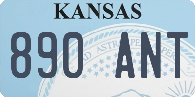 KS license plate 890ANT