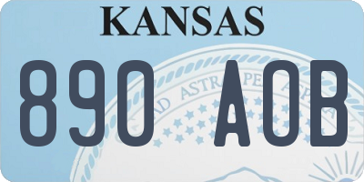 KS license plate 890AOB