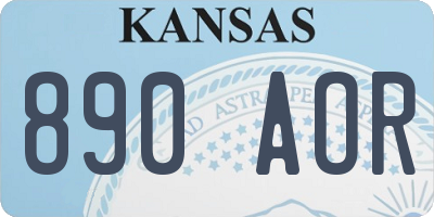KS license plate 890AOR