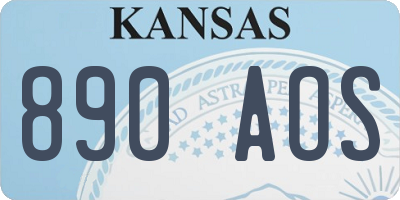 KS license plate 890AOS