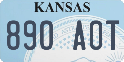 KS license plate 890AOT