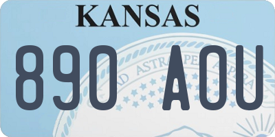 KS license plate 890AOU