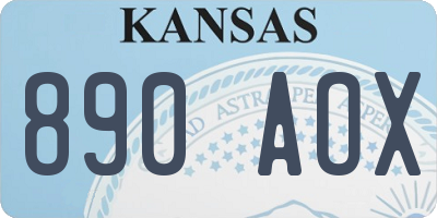 KS license plate 890AOX