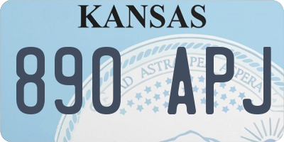 KS license plate 890APJ