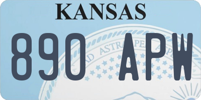 KS license plate 890APW