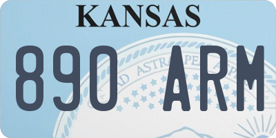 KS license plate 890ARM