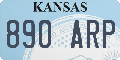KS license plate 890ARP