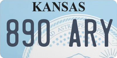 KS license plate 890ARY