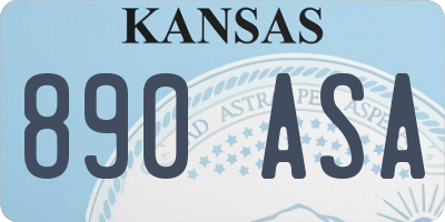 KS license plate 890ASA