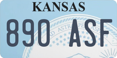KS license plate 890ASF