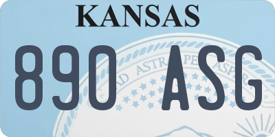 KS license plate 890ASG