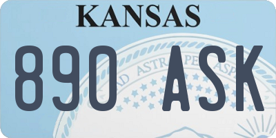 KS license plate 890ASK