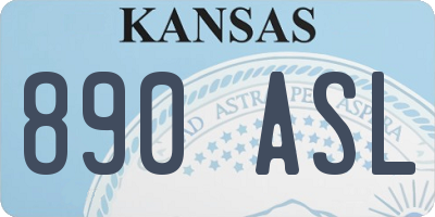 KS license plate 890ASL