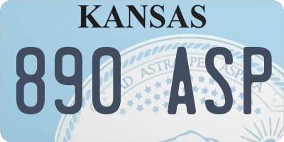 KS license plate 890ASP