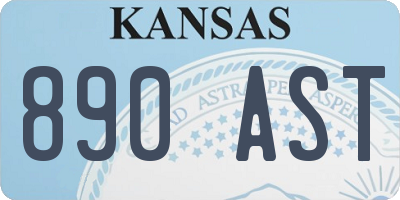 KS license plate 890AST