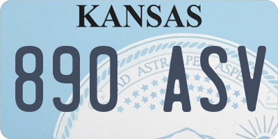 KS license plate 890ASV