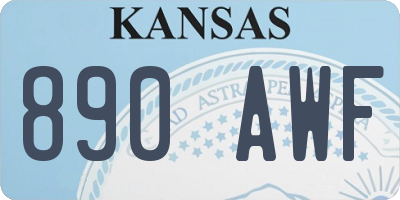 KS license plate 890AWF