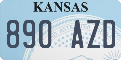 KS license plate 890AZD