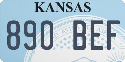 KS license plate 890BEF