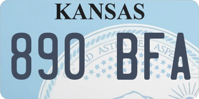 KS license plate 890BFA