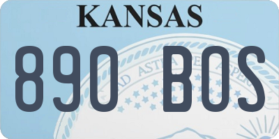 KS license plate 890BOS