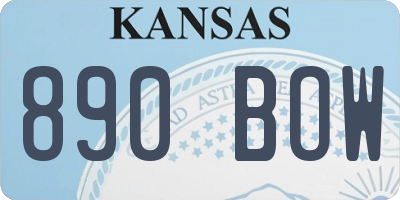 KS license plate 890BOW