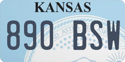 KS license plate 890BSW