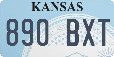 KS license plate 890BXT