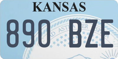 KS license plate 890BZE
