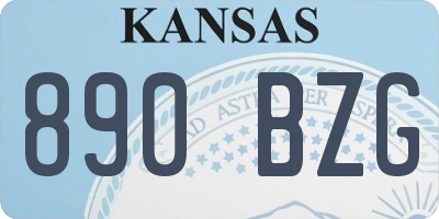 KS license plate 890BZG