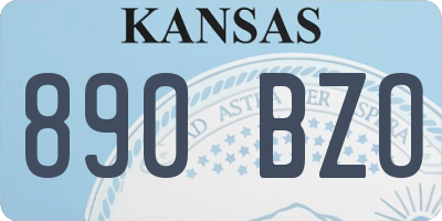 KS license plate 890BZO
