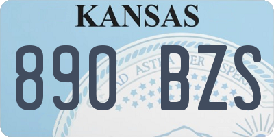 KS license plate 890BZS