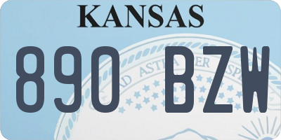 KS license plate 890BZW