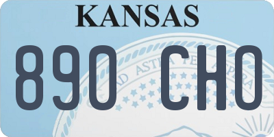 KS license plate 890CHO
