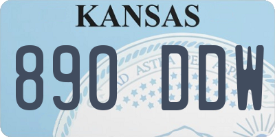 KS license plate 890DDW