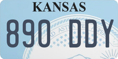 KS license plate 890DDY