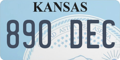 KS license plate 890DEC