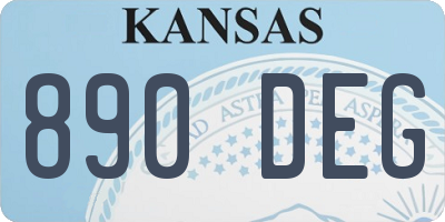 KS license plate 890DEG