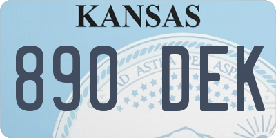KS license plate 890DEK