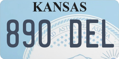 KS license plate 890DEL